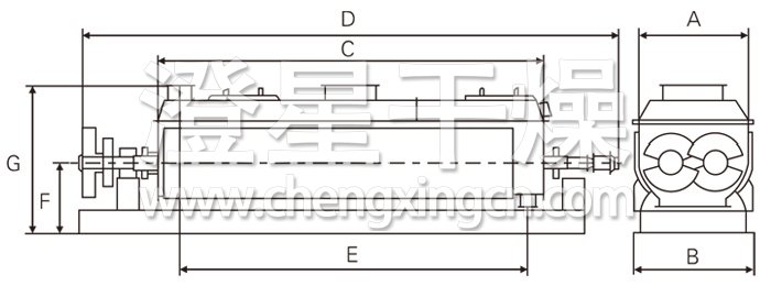 空心槳葉干燥機(jī)結(jié)構(gòu)示意圖